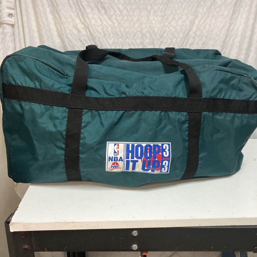 NIKE VTG 90’s Large Duffel Bag NBA Hoops It UP 3-on-3 Tournament  Teal 27”x 17”